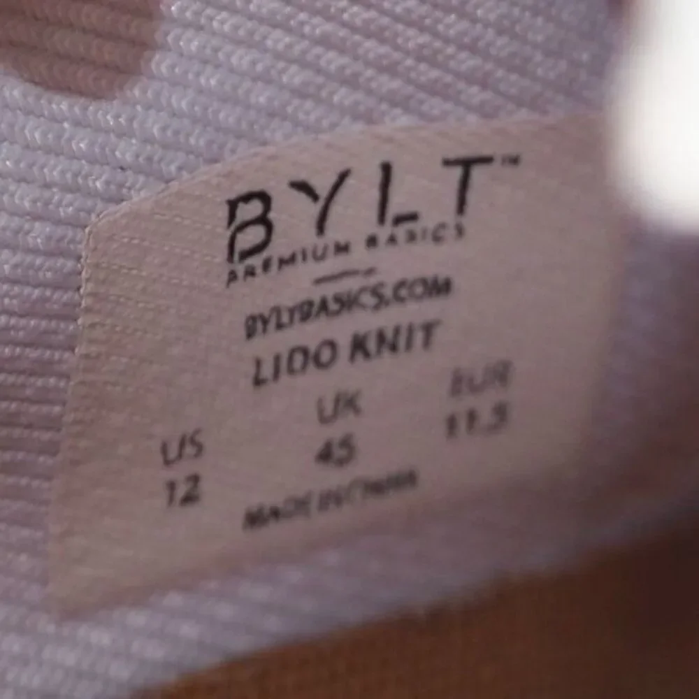 BYLT Premium Basics Lindo Knit‎ Casual Oxford Sneakers White Men's 12